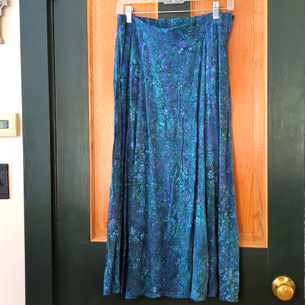 NWOT Batik Print Maxi Skirt Sz Large